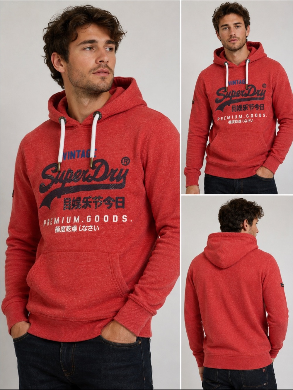 Superdry Red Vintage Logo Pullover Hoodie # 98